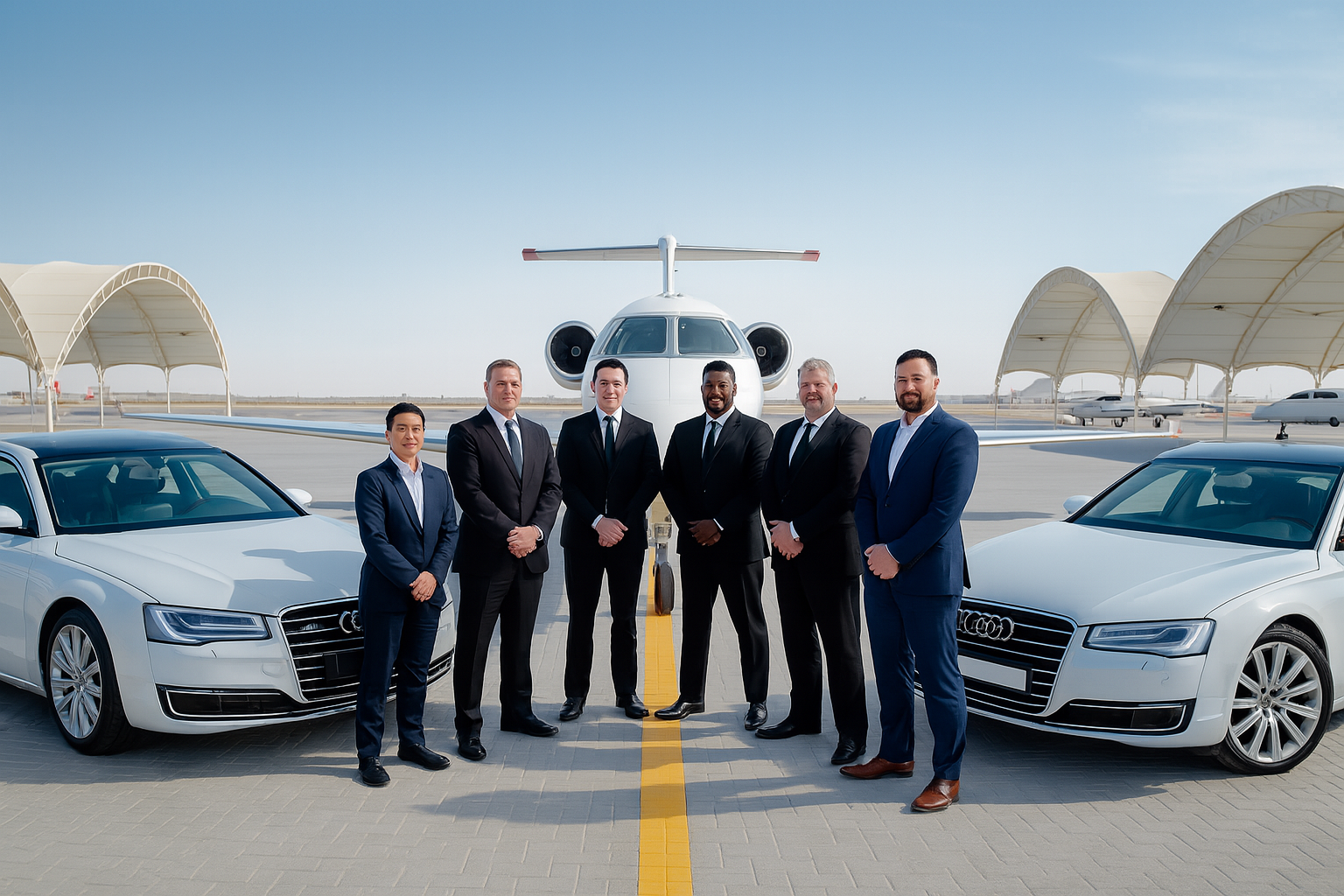 Starlight SLA chauffeur team with luxury sedans and private jet
